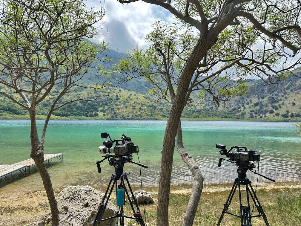 Film production crew on set